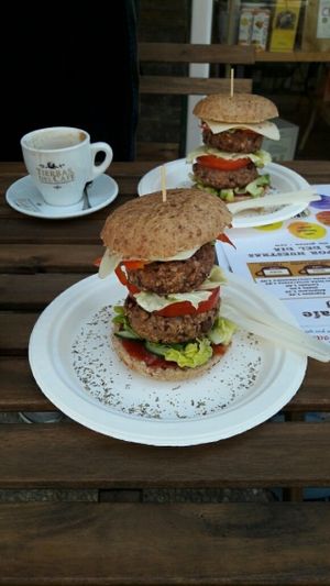 Vegan burger at RawAttitude in Malaga