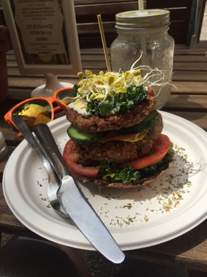 Mushroom burger  at RawAttitude in Malaga