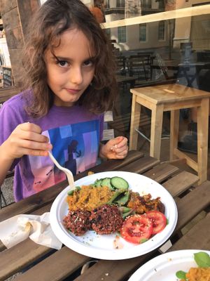 Daily menu Buddha Bowl.  My vegan son liked it. at RawAttitude in Malaga