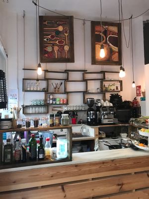 Kitchen/bar area at RawAttitude in Malaga