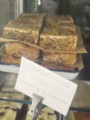 Vegan cake   at Pilgrims Coffee House in Lindisfarne