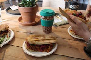 Amazing paninis! at Pilgrims Coffee House in Lindisfarne