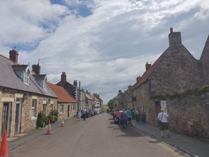 . at Pilgrims Coffee House in Lindisfarne