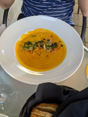 Carrot and ginger soup at Cafe Mair's in Fredericia