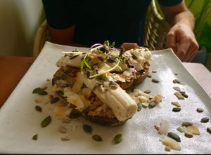 nutty toast  at Vibe Cafe in Siem Reap