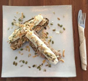 nutty toast at Vibe Cafe in Siem Reap