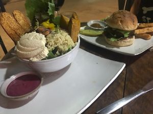 Bowle and burger at Vibe Cafe in Siem Reap