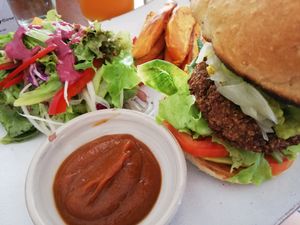 nomad burger at Vibe Cafe in Siem Reap