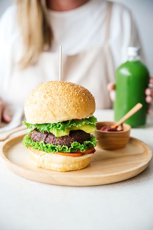 Honest Burger (vegan) at Vibe Cafe in Siem Reap