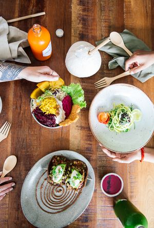 Mexicana Tacos, Ritual Bowl and Zucchini Noodles at Vibe Cafe in Siem Reap