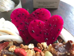 Beautiful arrangements at Vibe Cafe in Siem Reap