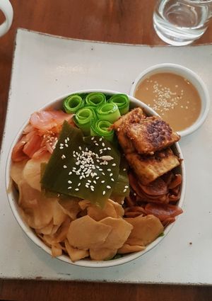 Delicious Japanese macro bowl!  at Vibe Cafe in Siem Reap