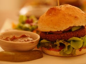 Nomad burger at Vibe Cafe in Siem Reap