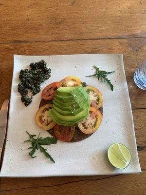 buckwheat flatbread with avo!!  at Vibe Cafe in Siem Reap