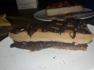 Salted caramel raw cake at Vibe Cafe in Siem Reap