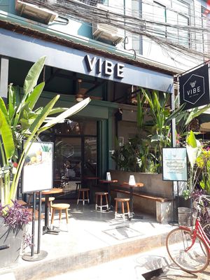 Outside at Vibe Cafe in Siem Reap