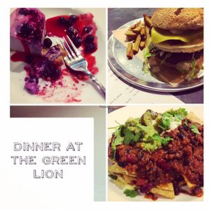collage of some of the food at The Green Lion Pub in Rozelle