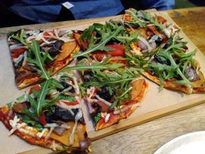 Ham and pepperoni pizza at The Green Lion Pub in Rozelle