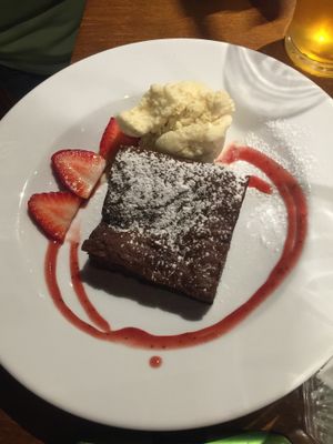 choc brownie and ice cream  at The Green Lion Pub in Rozelle
