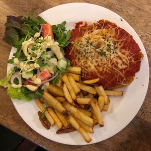 Chicken shnitty at The Green Lion Pub in Rozelle