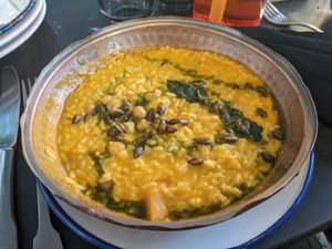 Risotto with chickpeas and sweet potatoes at Pharmacia in Lisbon