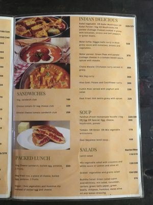 menu at Evergreen Ecolodge in Chitwan National Park