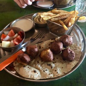 Falafel and Fries! at Evergreen Ecolodge in Chitwan National Park