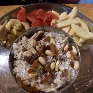 Vegan muesli  at Evergreen Ecolodge in Chitwan National Park