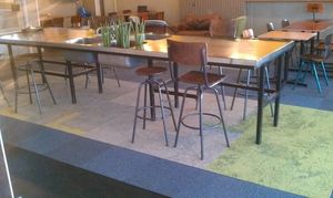 eco friendly floor, made out of old fishnets at Stoom in Middelburg