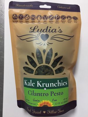 Cilantro Pesto Kale Krunchies at Lydia's Health Foods in Petaluma