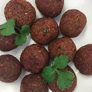 Italian "Meet" Balls. All vegan. No beans! No Mushrooms! No Grains! Based on our Award-Winning Burger fill recipe! at Lydia's Health Foods in Petaluma