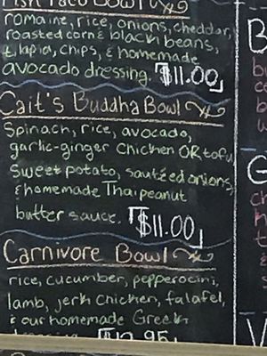 I had Cain ‘s Buddha Bowl with tofu at Tossed on Market in Corning