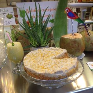 Raw Vegan Organic Carrot Cake. It has Carrots, Dates, Lemon and Cashew Nuts! at Urban Orchard in Madrid