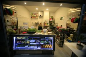 Urban Orchard Juice Bar Madrid in the Mercado de Antón Martín. at Urban Orchard in Madrid