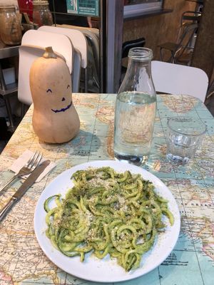 Pesto pasta at Urban Orchard in Madrid