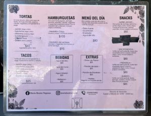Menu  #Veganuary at Maria Bonita Veganos - Food Cart in Mexico City