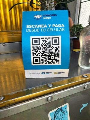 Código QR mercado pago at Maria Bonita Veganos - Food Cart in Mexico City