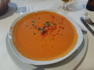 Menu of the day / Starter / Gazpacho at Artemisa Sol - Huertas in Madrid