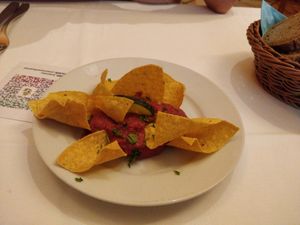 Starter (hummus and nachos) at Artemisa Sol - Huertas in Madrid