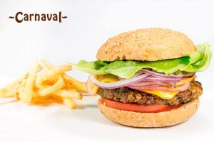 The best homemade vegan #burger with quinoa, vegan cheddar, vegan mayo, homemade Spelt bread and lots of love. at Carnaval in Javea