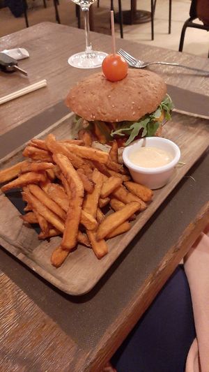 The beyond burger. Chips were great but didn't rate the beyond burger patty. Tastes too much like meat (this was my friends meal, I just tried a bit) at Carnaval in Javea