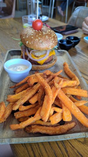 Beyond meat with sweet potatoes :) at Carnaval in Javea