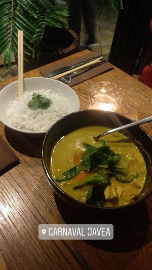 Curry Thai con verduras y tofu at Carnaval in Javea