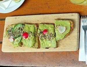 Avocado toast at Le Pain Quotidien - Simon Stevinplein in Bruges