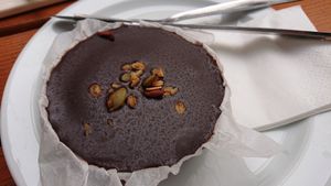 Vegan chocolate cake at Le Pain Quotidien - Simon Stevinplein in Bruges