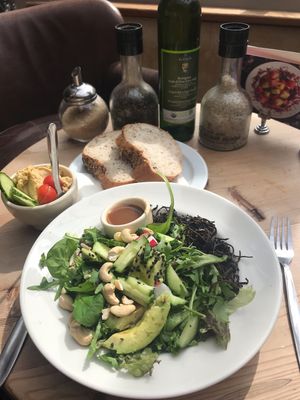Salad and hummus  at Le Pain Quotidien - Simon Stevinplein in Bruges