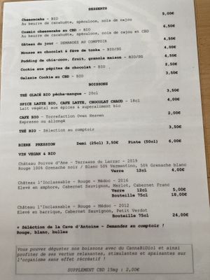 Menu  at Munchies in Bordeaux
