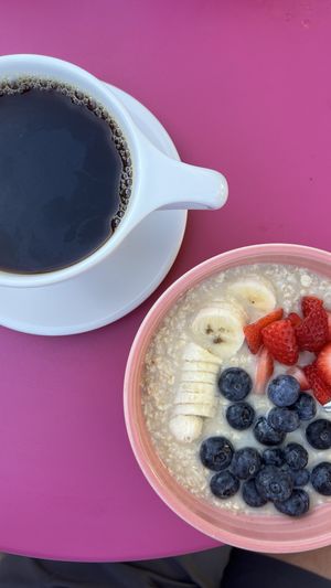 Oatmeal, dark drip coffee  at Bunkhouse Coffee Bar in Jensen Beach