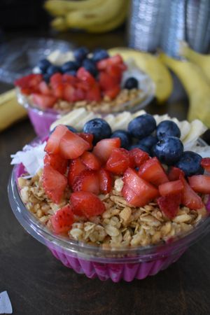 Grab your bowls to-go! Lots of topping options to add on!  at Bunkhouse Coffee Bar in Jensen Beach