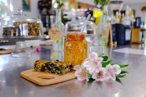 Iced Latte with coconut Mylk  at Bunkhouse Coffee Bar in Jensen Beach